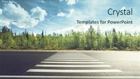  Presentation with forest road - Amazing slide deck having side walk - asphalt road in forest backdrop and a light blue colored foreground