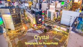  Presentation with tokyo - Slide set consisting of boulevard - shibuya tokyo japan cityscape background and a tawny brown colored foreground