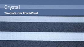  Presentation with black road - Presentation theme with crosswalk-in-black-and-white background and a ocean colored foreground