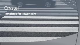  Presentation with pedestrian crossing - Amazing PPT theme having crosswalk pedestrian crossing with blurred backdrop and a gray colored foreground