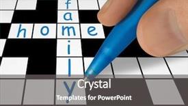  Presentation with puzzle family - PPT theme having crossword - family and home hand background and a dark gray colored foreground
