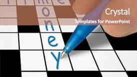  Presentation with time money - Slide deck consisting of crossword - time and money hand background and a coral colored foreground