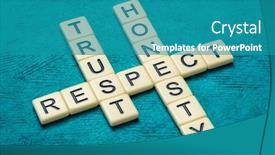  Presentation with personal development - Colorful PPT theme enhanced with crossword-in-ivory-letter-tiles backdrop and a teal colored foreground