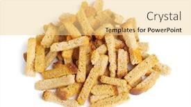  Presentation with bread - Theme enhanced with croutons-of-bread-isolated background and a blonde colored foreground