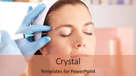  Presentation with botox - Audience pleasing theme consisting of crow - woman in beauty clinic getting backdrop and a coral colored foreground