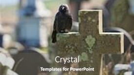  Presentation with crow - Colorful slide set enhanced with crow or raven sitting backdrop and a tawny brown colored foreground