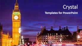  Presentation with speed walking - Beautiful PPT theme featuring crowd and traffic night life backdrop and a navy blue colored foreground