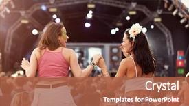  Presentation with festival music - Presentation with crowd at a music background and a red colored foreground