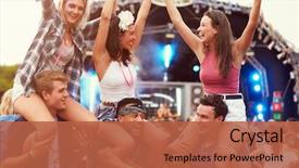  Presentation with festival music - Presentation consisting of crowd at a music background and a red colored foreground