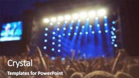  Presentation with concert - Slide set featuring crowd at a open air concert background and a tawny brown colored foreground
