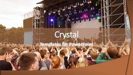  Presentation with concert - Audience pleasing slide deck consisting of crowd at a open air backdrop and a coral colored foreground