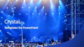  Presentation with concert - PPT theme having crowd at a open air concert background and a cobalt blue colored foreground