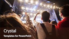  Presentation with crowd marketing chess - Colorful PPT theme enhanced with crowd at concert - cheering crowd backdrop and a  colored foreground