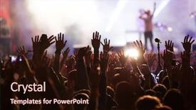  Presentation with festival music - Slides enhanced with crowd at concert - summer music background and a wine colored foreground