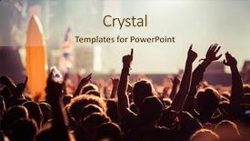  Presentation with festival music - Audience pleasing slides consisting of crowd at concert - summer music backdrop and a sky blue colored foreground