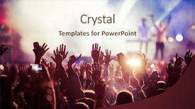  Presentation with festival music - PPT layouts with crowd at concert - summer music background and a cream colored foreground