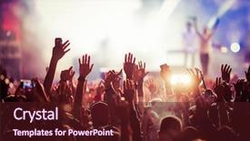  Presentation with music festival - Audience pleasing slide deck consisting of crowd at concert - summer music backdrop and a wine colored foreground