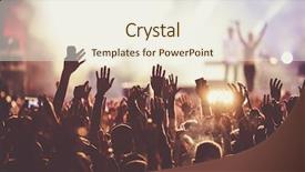  Presentation with festival music - Audience pleasing theme consisting of crowd at concert - summer music backdrop and a cream colored foreground