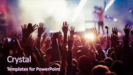  Presentation with festival - Slide deck consisting of crowd at concert - summer music background and a wine colored foreground