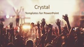  Presentation with festival music - Audience pleasing slide set consisting of crowd at concert - summer music backdrop and a cream colored foreground