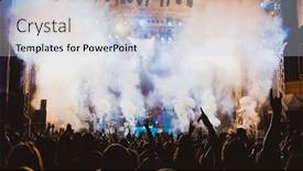  Presentation with stage lights - Amazing slide deck having crowd at concert and stage lights with space for text backdrop and a sky blue colored foreground