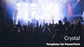  Presentation with concert - Slide deck consisting of crowd-at-concert-cheering-crowd background and a wine colored foreground