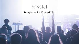  Presentation with stage - Presentation design with crowd-at-concert-cheering-crowd background and a white colored foreground