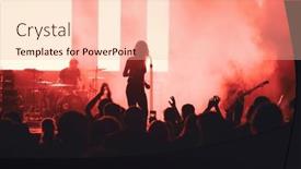  Presentation with stage lights - Slide deck featuring crowd-at-concert-cheering-crowd background and a lemonade colored foreground