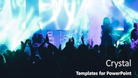  Presentation with stage lights - Slide set having crowd-at-concert-cheering-crowd background and a wine colored foreground