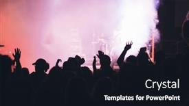  Presentation with stage lights - PPT theme with crowd-at-concert-cheering-crowd background and a wine colored foreground