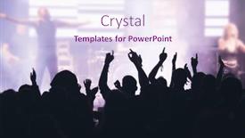  Presentation with stage - Presentation theme featuring crowd-at-concert-cheering-crowd background and a sky blue colored foreground