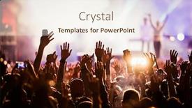 Presentation with festival music - Cool new presentation with crowd-at-concert-summer-music backdrop and a sky blue colored foreground
