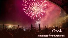  Presentation with concert - Presentation theme consisting of crowd at concert background and a wine colored foreground