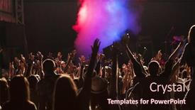  Presentation with concert - Colorful slide set enhanced with crowd at concert backdrop and a wine colored foreground