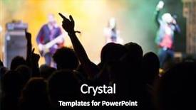  Presentation with live music concert - Colorful slide set enhanced with crowd at concert backdrop and a black colored foreground