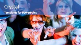  Presentation with crowd - Cool new presentation design with crowd cheering - their rock idol backdrop and a teal colored foreground