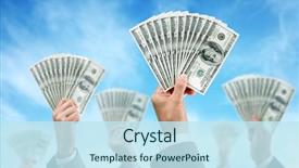 Presentation with capital investment - Presentation having crowd funding finance and investment background and a sky blue colored foreground