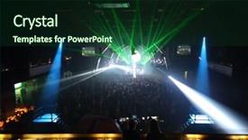  Presentation with crowd - Presentation design consisting of crowd-have-fun-on-dancefloor background and a tawny brown colored foreground