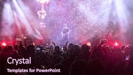  Presentation with green stage lights - Amazing slide set having crowd in bright colorful stage backdrop and a wine colored foreground