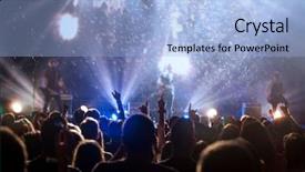  Presentation with stage lights - Audience pleasing slide set consisting of crowd in bright colorful stage backdrop and a light blue colored foreground