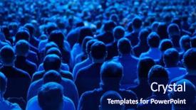  Presentation with audience - Slides consisting of crowd management - audience listens to the lecturer background and a navy blue colored foreground