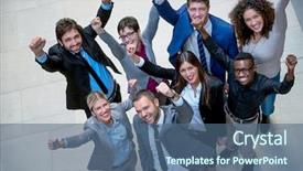  Presentation with multi ethnic group - Presentation having crowd management - young multi ethnic business people background and a  colored foreground