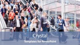  Presentation with fair trade - Audience pleasing slide deck consisting of crowd-of-business-people backdrop and a ocean colored foreground