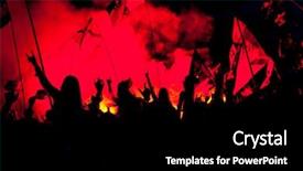  Presentation with festival - Presentation theme having fans at open-air background and a black colored foreground