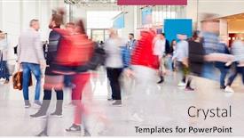  Presentation with fair trade - Beautiful presentation design featuring crowd-of-many-anonymous-blurred backdrop and a lemonade colored foreground
