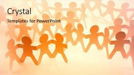  Presentation with crowd - Audience pleasing slide deck consisting of crowd of paper chain people backdrop and a lemonade colored foreground