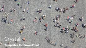  Presentation with public - Slide deck featuring crowd-of-people background and a gray colored foreground