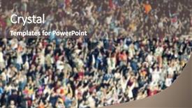  Presentation with soccer fans - Amazing slide deck having crowd of soccer fans backdrop and a  colored foreground
