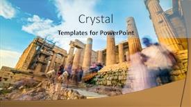  Presentation with ancient ruins - Presentation consisting of ancient ruins of parthenon background and a light blue colored foreground