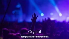  Presentation with live music concert - PPT theme having crowd-partying-stage-lights-live background and a  colored foreground